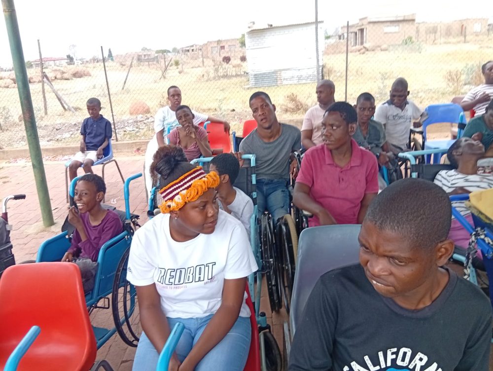 Residents gathered together at the centre